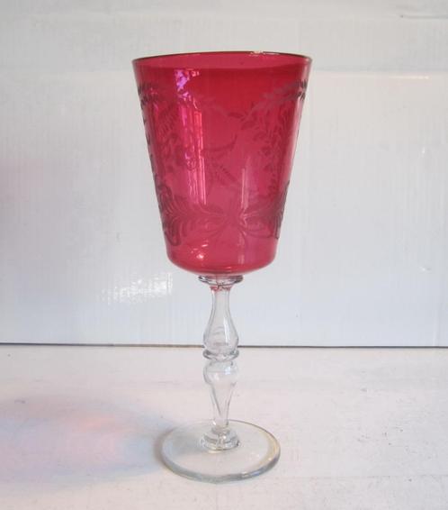 Antiek XL geciseleerd glas, beker 'Victor' 28,5 cm hoog, Antiek en Kunst, Antiek | Glas en Kristal, Verzenden