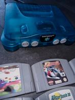 Spelcomputer Nintendo 64 Blue met 22x spellen, Gebruikt, Ophalen of Verzenden