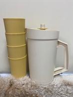 Vintage Tupperware Sapkan + 4 Bekers, Huis en Inrichting, Keuken | Tupperware, Ophalen of Verzenden, Gebruikt, Crème, Beker of Kan