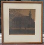 Herman Heuff (1875-1945) Rapenburg Leiden, Antiek en Kunst, Kunst | Etsen en Gravures, Ophalen of Verzenden