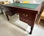 Brocant/antiek Mahoniehouten bureau met groene inleg, Antiek en Kunst, Ophalen