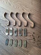 Messing Jas - hoed haken - 5 stuks - zware kwaliteit, Gebruikt, Wandhaken, Ophalen of Verzenden, Minder dan 100 cm