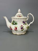 Royal albert FLOWER OF THE MONTH THEEPOT EN KOFFIEKAN💛⭐️💛, Ophalen, Zo goed als nieuw, Porselein, Kop en/of schotel