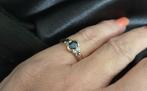 Gouden Vintage ring edelsteen saffier en diamant. 2025/514, Sieraden, Tassen en Uiterlijk, Ringen, Blauw, ., Ophalen of Verzenden