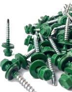 50st GROEN 3 kleuren damwandplaat schroeven 35 mm dak, Verzenden, Nieuw, 250 cm of meer, Balken