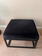 Zwarte velvet poef/hocker 60x60 dami living, Ophalen, Overige materialen
