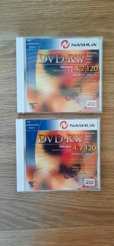 NIEUW 2x NASHUA DVD+RW,  4.7 GB,  120 minuten,  Single Sided, Computers en Software, Beschrijfbare discs, Nieuw, Dvd, Herschrijfbaar