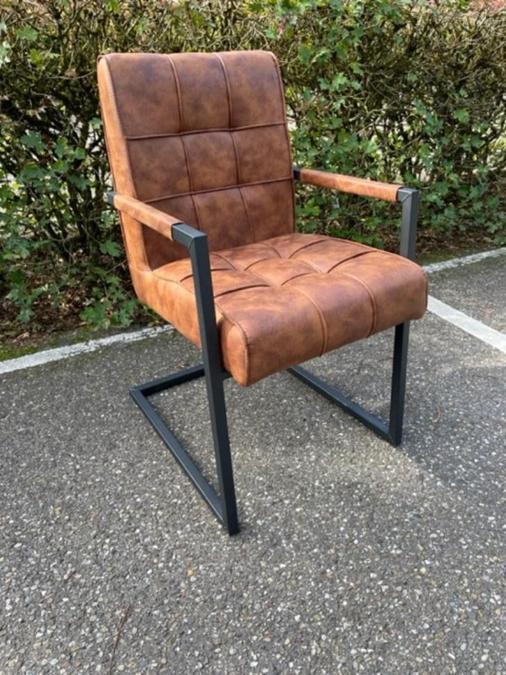EETKAMERSTOEL INDUSTRIËLE  COGNAC ARM TIJDELIJK SUPER ACTIE, Huis en Inrichting, Stoelen, Nieuw, Vijf, Zes of meer stoelen, Metaal