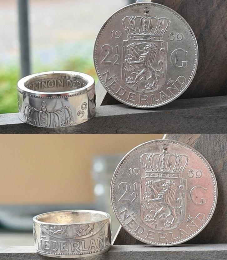 Zilveren KNAAK Ring Gemaakt uit een Zilveren Rijksdaalder!, Sieraden, Tassen en Uiterlijk, Ringen, Nieuw, Dame of Heer, Zilver