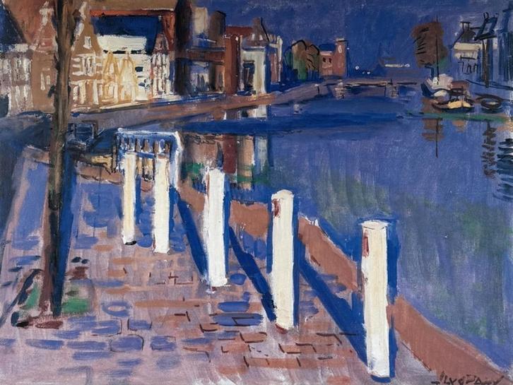 638. Litho “Gezicht op de Noorderhaven te Groningen”, Antiek en Kunst, Kunst | Litho's en Zeefdrukken, Ophalen of Verzenden