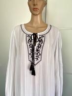 i293 Yesta maat 50+52 lange blouse tuniek Ibiza jurk wit, Ophalen of Verzenden, Blouse of Tuniek, Wit, Nieuw
