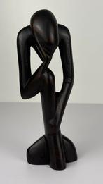 Abstract De Denker houten beeld 23 cm, Antiek en Kunst, Kunst | Beelden en Houtsnijwerken, Ophalen of Verzenden