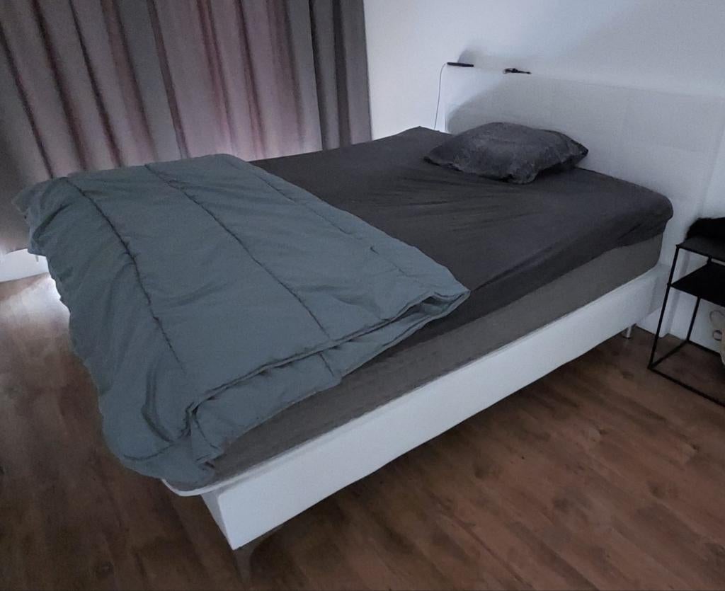 Twee persoon boxspring 160x200 cm, Ophalen of Verzenden, Tweepersoons, Wit, 160 cm