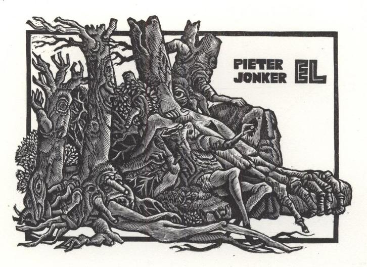 0719 Ex Libris Nederland : Lou Strik, 1993, Antiek en Kunst, Kunst | Etsen en Gravures, Verzenden