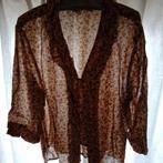 Half transparante chique blouse met kleine bloemetjes L-44, Kleding | Dames, Grote Maten, Zo goed als nieuw, Blouse of Tuniek