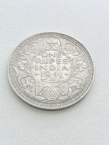 Diverse zilveren 1 Rupee munten uit Brits India, 1941 - 1945 beschikbaar voor biedingen