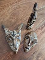 Afrikaanse maskers en beeldje, Antiek en Kunst, Kunst | Beelden en Houtsnijwerken, Ophalen of Verzenden