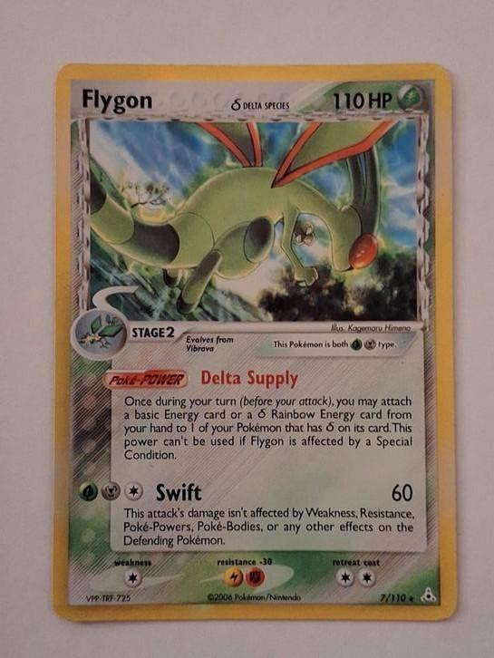 Flygon delta species holo Pokemon kaart, Hobby en Vrije tijd, Verzamelkaartspellen | Pokémon, Zo goed als nieuw, Losse kaart, Foil