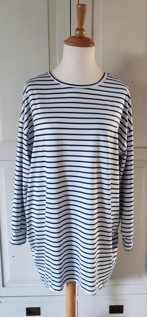 Gestreepte stretch tuniek maat 46, Kleding | Dames, Blouses en Tunieken, Zo goed als nieuw, Maat 46/48 (XL) of groter, Blauw, Ophalen of Verzenden