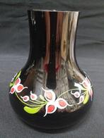 Zwarte bolvormige vaas, Huis en Inrichting, Zwart, Ophalen of Verzenden, Minder dan 50 cm, Glas