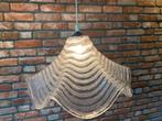Vintage Ijsglas Hanglamp massive jaren 70, Huis en Inrichting, Lampen | Hanglampen, Ophalen of Verzenden, Gebruikt, Glas, Minder dan 50 cm
