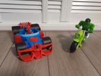 Playskool Marvel Action Racers - Spiderman & Hulk, Ophalen of Verzenden, Gebruikt