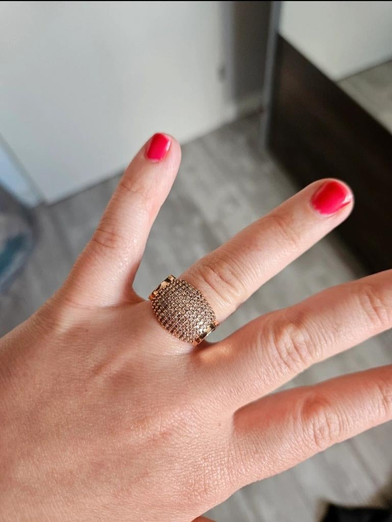 Roségoud strass ring, Overige materialen, Met strass, Ophalen of Verzenden, Zo goed als nieuw