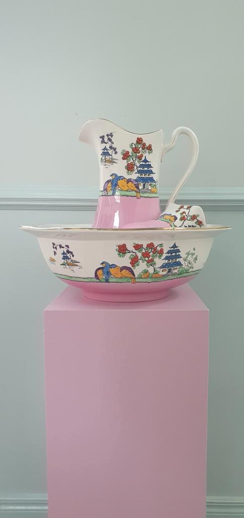 Prachtig antiek lampetstel/ lampetset, Antiek en Kunst, Antiek | Porselein, Ophalen
