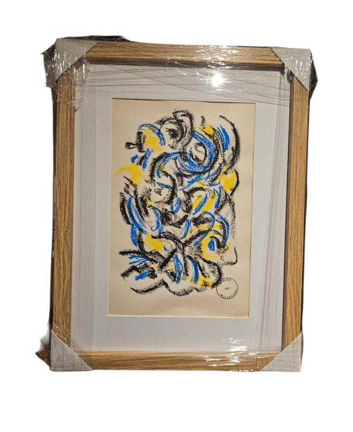 Theo Wolvecamp Pastel (1925-1992), Antiek en Kunst, Kunst | Schilderijen | Abstract, Ophalen of Verzenden
