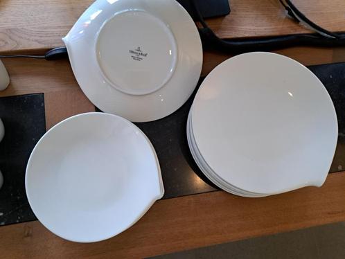Villeroy Boch Flow 8 st. Ontbijtbord Dessertbord, Huis en Inrichting, Keuken | Servies, Zo goed als nieuw, Bord(en), Effen, Porselein