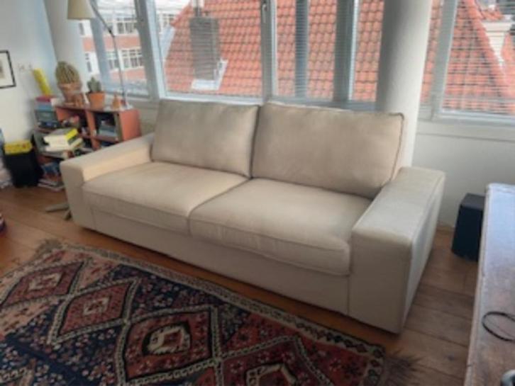 driezits bank, Huis en Inrichting, Banken | Bankstellen, Gebruikt, Rechte bank, Driepersoons, 200 tot 250 cm, 75 tot 100 cm, Stof