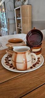 Retro vintage serviesset bord met kan en kommen, Ophalen of Verzenden