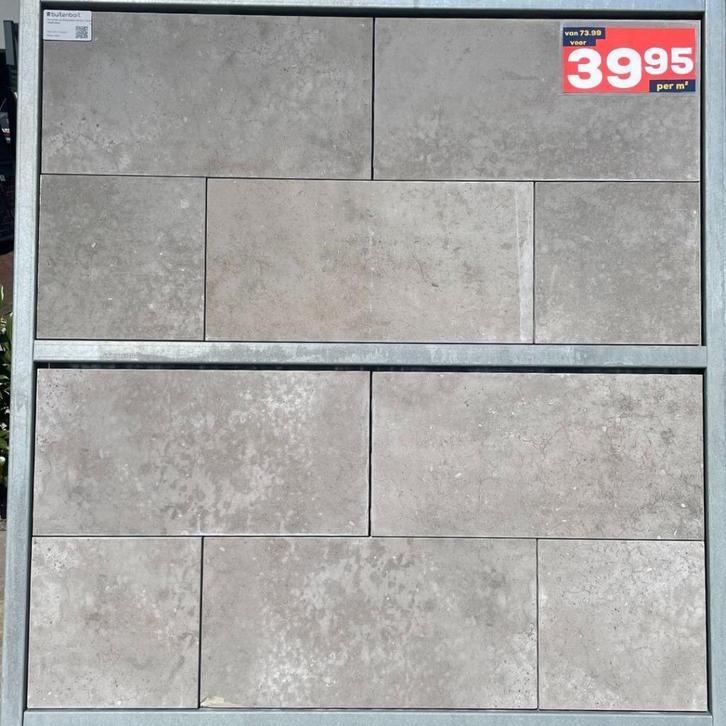 Keramiek op Onderbeton Serana Taupe 30x60x4cm, Tuin en Terras, Tegels en Klinkers, Terrastegels, Keramiek, Ophalen of Verzenden