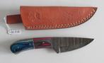 Handgesmeed Damast mes met lederen schede. BC528., Ophalen of Verzenden, Nieuw