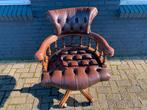 Chesterfield bureaustoel bruin gevlamd, Ophalen of Verzenden, Gebruikt, Bruin