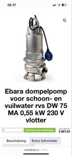 Ebara DW 75 MA Dompelpomp - Zo Goed Als Nieuw!, Verzenden, Zo goed als nieuw, Elektrisch, Dompelpomp
