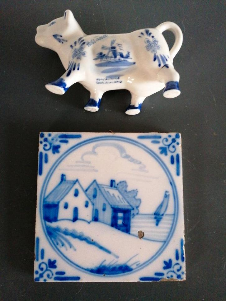 Delfts Blauw Koe en Tegel, Antiek en Kunst, Antiek | Wandborden en Tegels, Ophalen