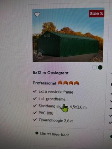 Opslagtent/partytent  Premium 6 x 12 meter  beschikbaar voor biedingen