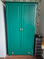 Groene Kledingkast - Zelf Geschilderd, Huis en Inrichting, Kasten | Kledingkasten, Ophalen, Gebruikt, Grenenhout, 50 tot 100 cm
