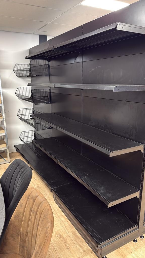 Zwarte Winkelstelling - 15-20 meter, Zakelijke goederen, Kantoor en Winkelinrichting | Winkel en Inventaris, Ophalen