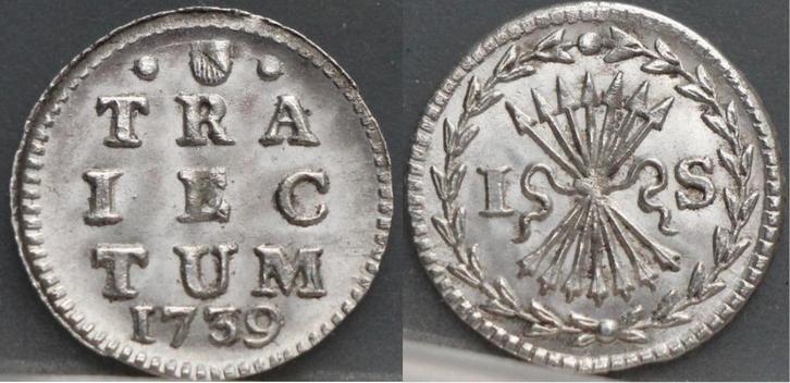 Prachtige bezemstuiver 1739 Stad Utrecht, Postzegels en Munten, Munten | Nederland, Losse munt, Overige waardes, Vóór koninkrijk