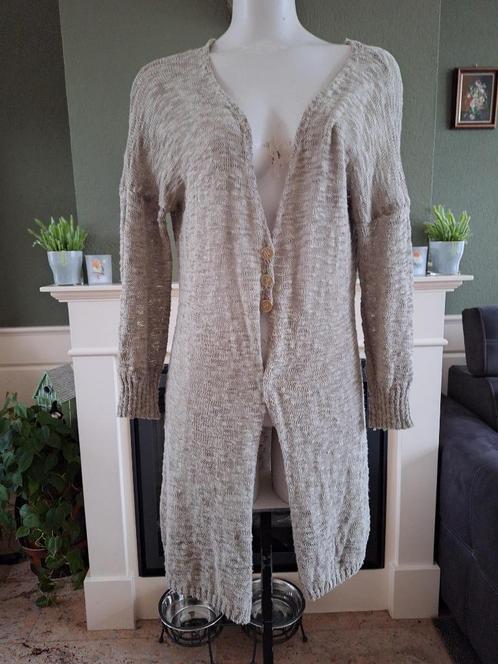 Nana Nucci beige bruin cardigan vest valt groot 34 0 38 M, Kleding | Dames, Truien en Vesten, Zo goed als nieuw, Maat 38/40 (M)