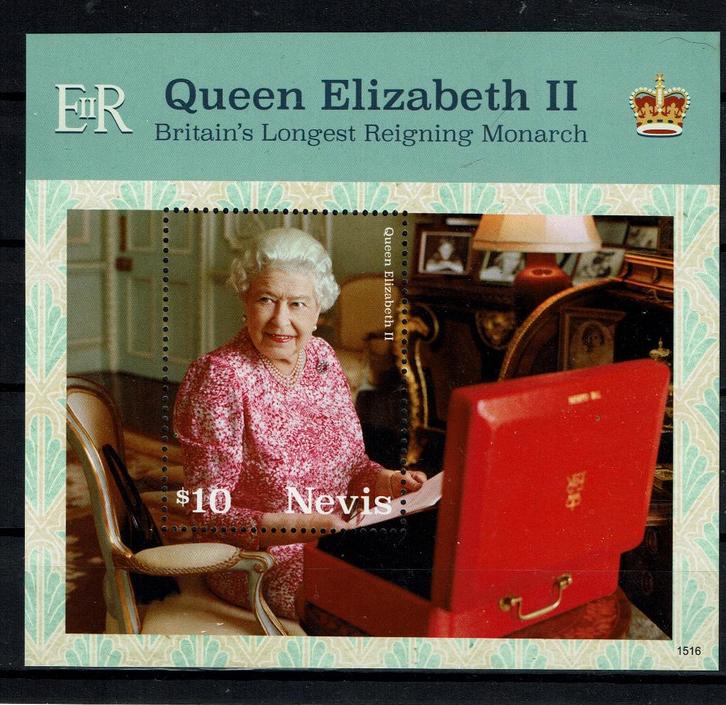 NEVIS 2015 PF BLOK QIUEEN ELIZABETH ROYALTY KONINGSHUIS, Postzegels en Munten, Postzegels | Thematische zegels, Postfris, Koningshuis