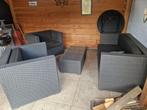 Lounge set. Antraciet, Ophalen, 5 zitplaatsen, Kunststof, Gebruikt