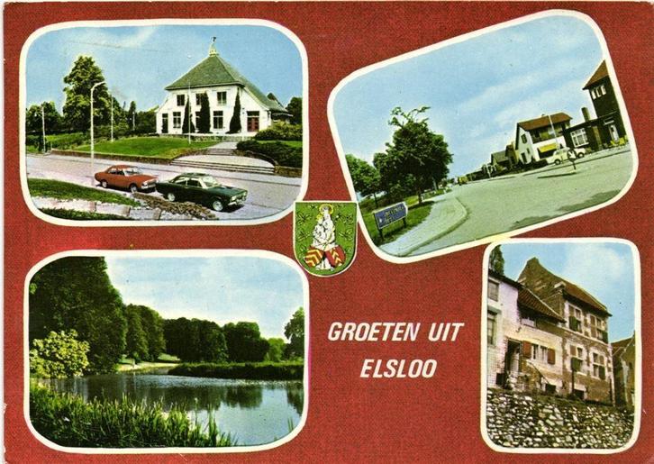 Groeten uit Elsloo - 4 afb + wapen - 1990 gelopen, Verzamelen, Ansichtkaarten | Nederland, Ongelopen, Noord-Brabant, Voor 1920