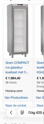 Gram Compact Koelkast met Glasdeur KG 420, Zakelijke goederen, Horeca | Keukenapparatuur, Ophalen of Verzenden, Koelen en Vriezen