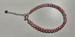 Edelsteen Aardbeien Kwarts armband 925 zilver, AFGEPRIJSD, Ophalen of Verzenden, Zo goed als nieuw, Zilver, Zilver
