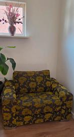 Groene Love Seat met Bloemenmotief, Huis en Inrichting, Fauteuils, Gebruikt, Minder dan 75 cm, Ophalen of Verzenden, 75 tot 100 cm