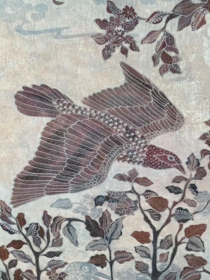 Vintage Vogel Schilderij op Doek, Antiek en Kunst, Kunst | Overige Kunst, Ophalen