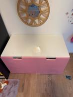 IKEA speelgoedkast & Bureau of bank smastad wit roze, Gebruikt, Kast, 50 tot 70 cm, 75 tot 100 cm